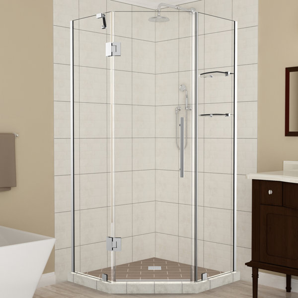 Aston Merrick GS 42" x 72" Hinged Frameless Shower Door Wayfair